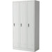 B GRADE Commercial Grey Three Door Locker with Clothes Hanger, Fixed Shelf and Mirror 900x450x1800mm |  LOCKER3TW B GRADE Makfry