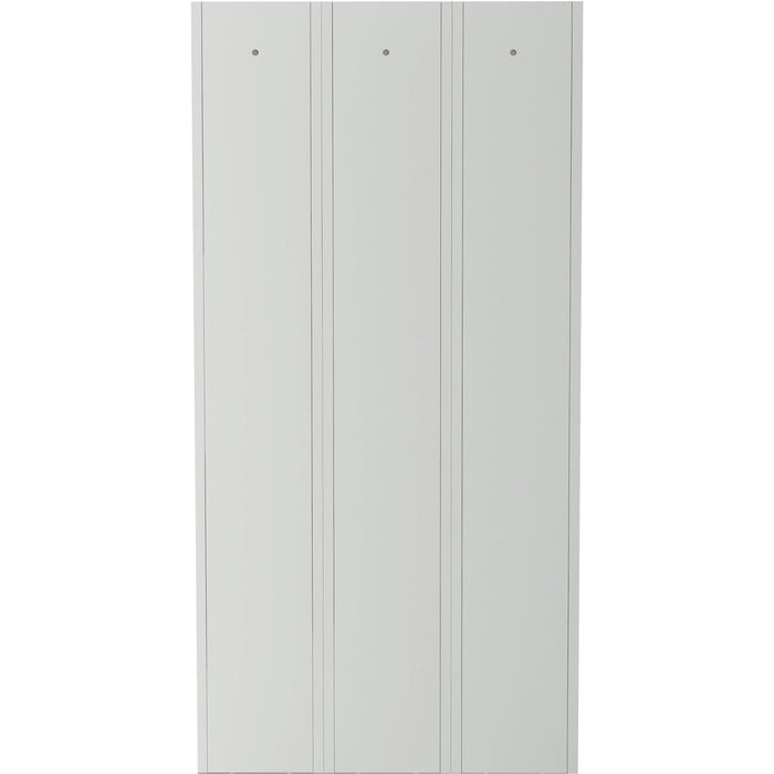 B GRADE Commercial Grey Three Door Locker with Clothes Hanger, Fixed Shelf and Mirror 900x450x1800mm |  LOCKER3TW B GRADE Makfry