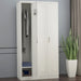 B GRADE Commercial Grey Three Door Locker with Clothes Hanger, Fixed Shelf and Mirror 900x450x1800mm |  LOCKER3TW B GRADE Makfry