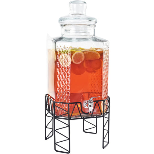 Glass Juice Dispenser 10 litres with Stand |  LT002 Makfry