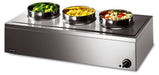 Lynx Electric Counter-top Bain Marie - Dry Heat - inc. 3 x Round Pots - W 850 mm - 0.75 kW