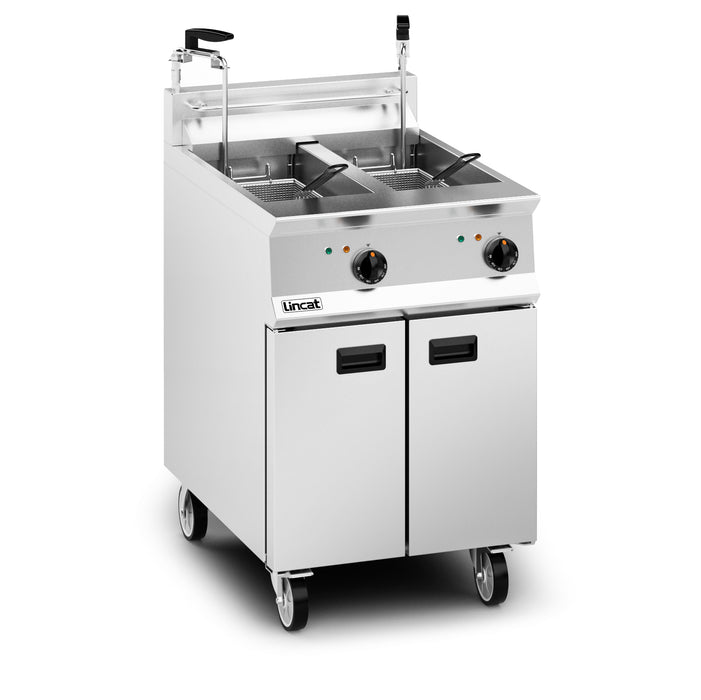 Opus Electric Free-standing Twin Tank Fryer with Pumped Filtration - 2 Baskets - W 600 mm - 24.0 kW