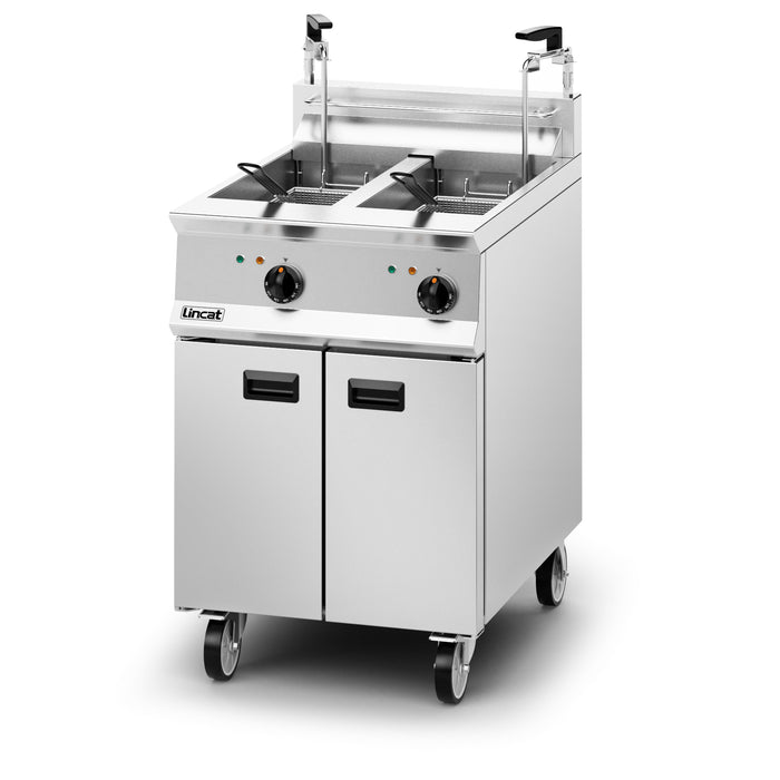 Opus Electric Free-standing Twin Tank Fryer with Pumped Filtration - 2 Baskets - W 600 mm - 24.0 kW