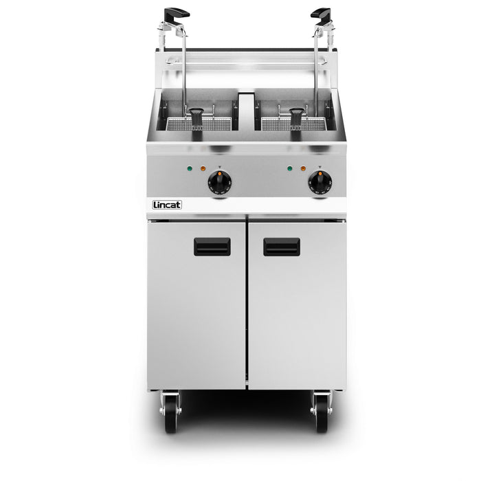 Opus Electric Free-standing Twin Tank Fryer with Pumped Filtration - 2 Baskets - W 600 mm - 24.0 kW