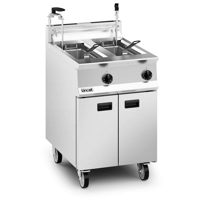 Opus Propane Gas Free-standing Twin Tank Fryer with Pumped Filtration - 2 Baskets - W 600 mm - 32.0 kW