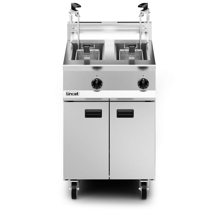 Opus Propane Gas Free-standing Twin Tank Fryer with Pumped Filtration - 2 Baskets - W 600 mm - 32.0 kW