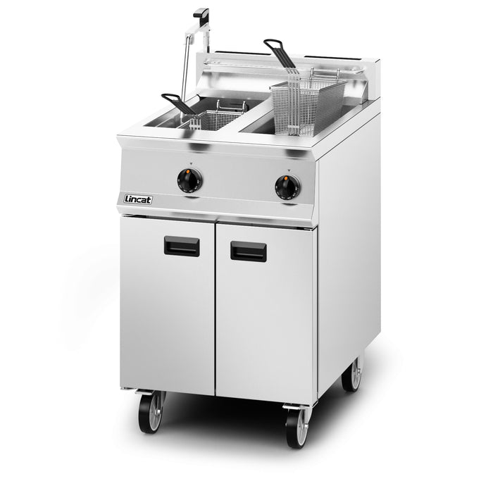Opus Propane Gas Free-standing Twin Tank Fryer with Pumped Filtration - 2 Baskets - W 600 mm - 32.0 kW