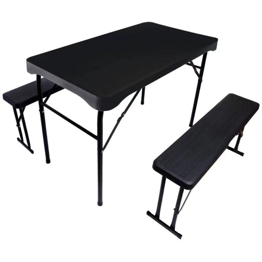 Folding Wood Grain Beer and Picnic Table with Benches Plastic |  HQM108 Makfry