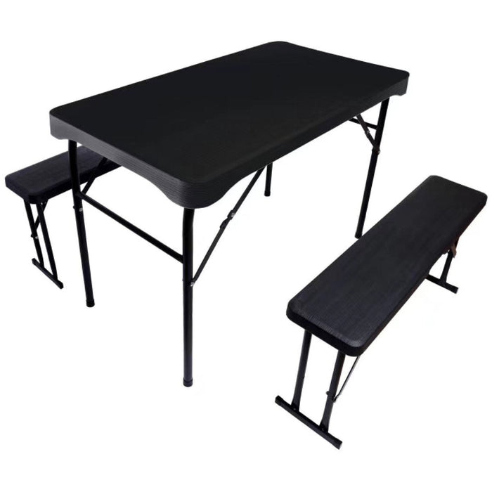Folding Wood Grain Beer and Picnic Table with Benches Plastic |  HQM108 Makfry