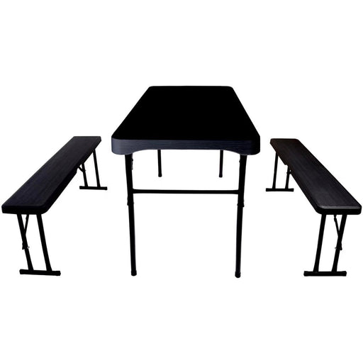 Folding Wood Grain Beer and Picnic Table with Benches Plastic |  HQM108 Makfry