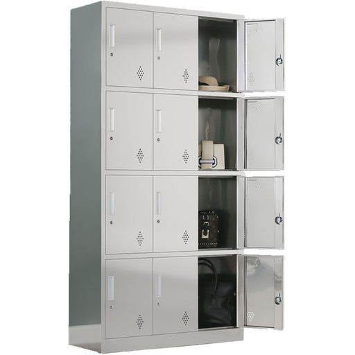 Commercial Stainless Steel Locker 12 Doors 900x350x1800mm | Mb18090 Ss12 Dl Makfry