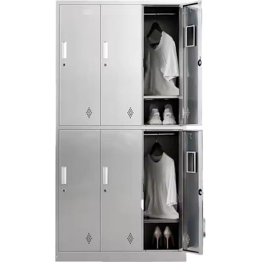 Commercial Stainless Steel Locker 6 Doors 900x420x1800mm | Mb18090 Ss6 Dl Makfry