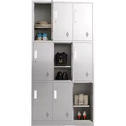 Commercial Stainless Steel Locker 9 Doors 900x350x1800mm | Mb18090 Ss9 Dl Makfry