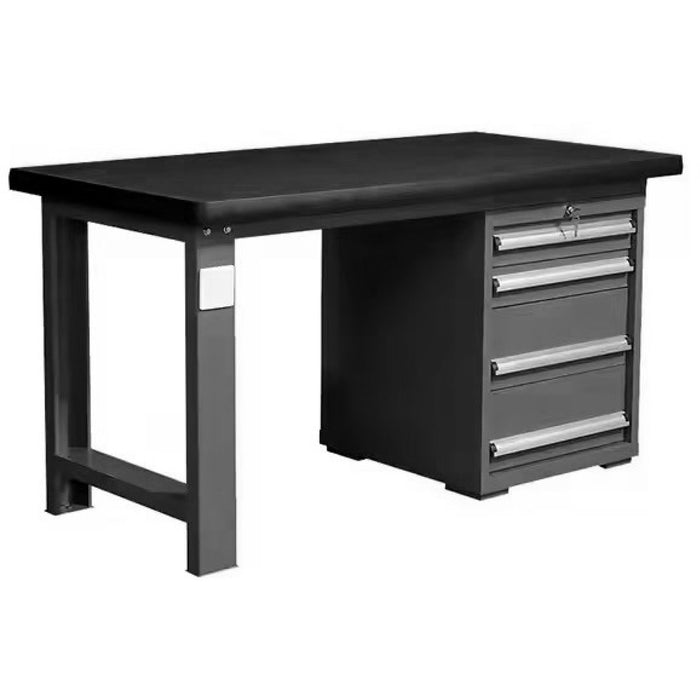 Commercial Heavy Duty Work Table With 4 Drawers 1500x750x800mm Black |  Mb80150 Hdt4 D