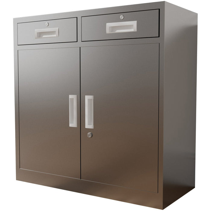 Commercial Stainless Steel Cabinet With 2 Doors &Amp; 2 Drawers 900x400x900mm | Mbss201 H902 Dc Makfry