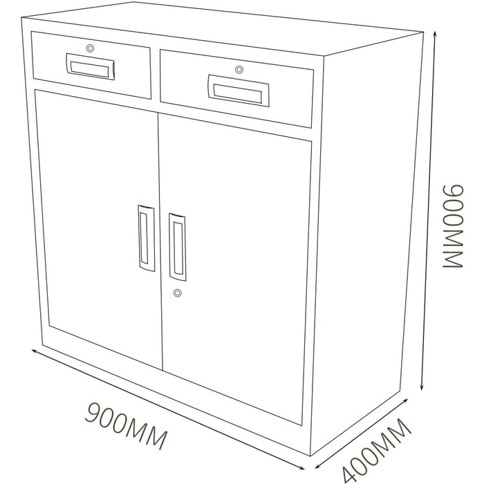 B Grade Commercial Stainless Steel Cabinet With 2 Doors &Amp; 2 Drawers 900x400x900mm | Mbss201 H902 Dc B Grade Makfry