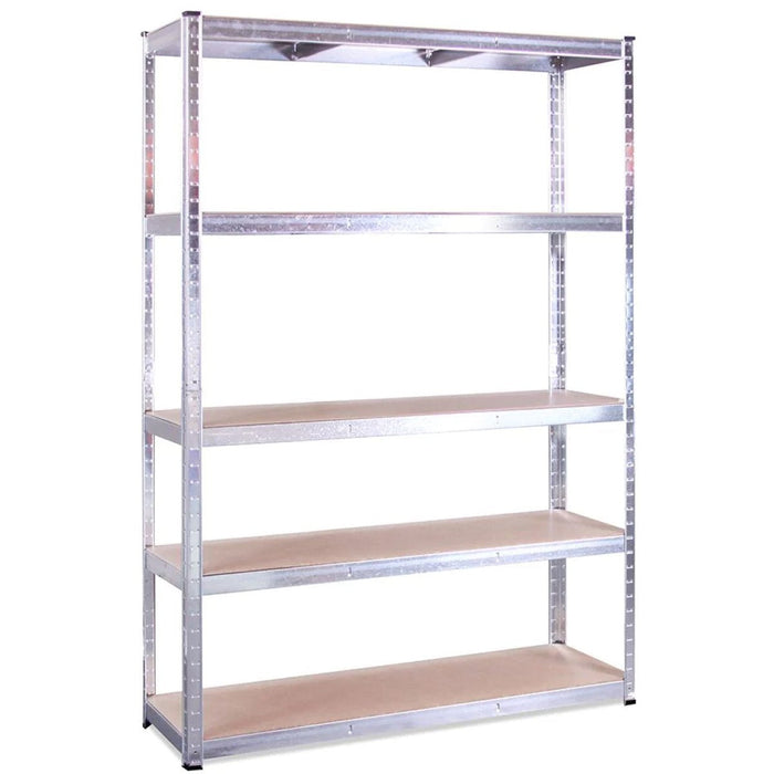Commercial Galvanized Steel Heavy Duty Shelving Unit 5 Shelves 1375kg Loading Capacity 900x600x1800mm |  MD9060SILVER Makfry