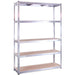 Commercial Galvanized Steel Heavy Duty Shelving Unit 5 Shelves 1375kg Loading Capacity 900x600x1800mm |  MD9060SILVER Makfry