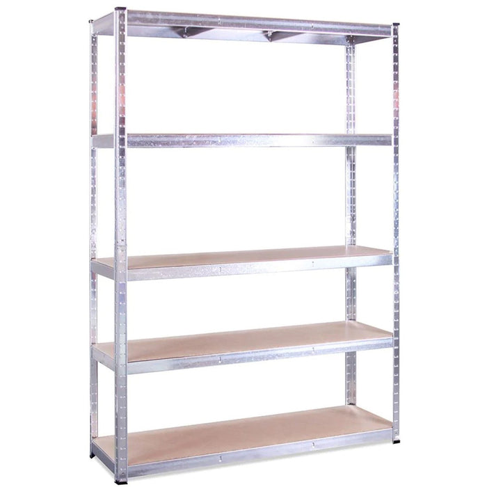 Commercial Galvanized Steel Heavy Duty Shelving Unit 5 Shelves 1375kg Loading Capacity 900x450x1800mm |  MD9045SILVER Makfry