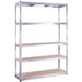 Commercial Galvanized Steel Heavy Duty Shelving Unit 5 Shelves 1375kg Loading Capacity 900x450x1800mm |  MD9045SILVER Makfry