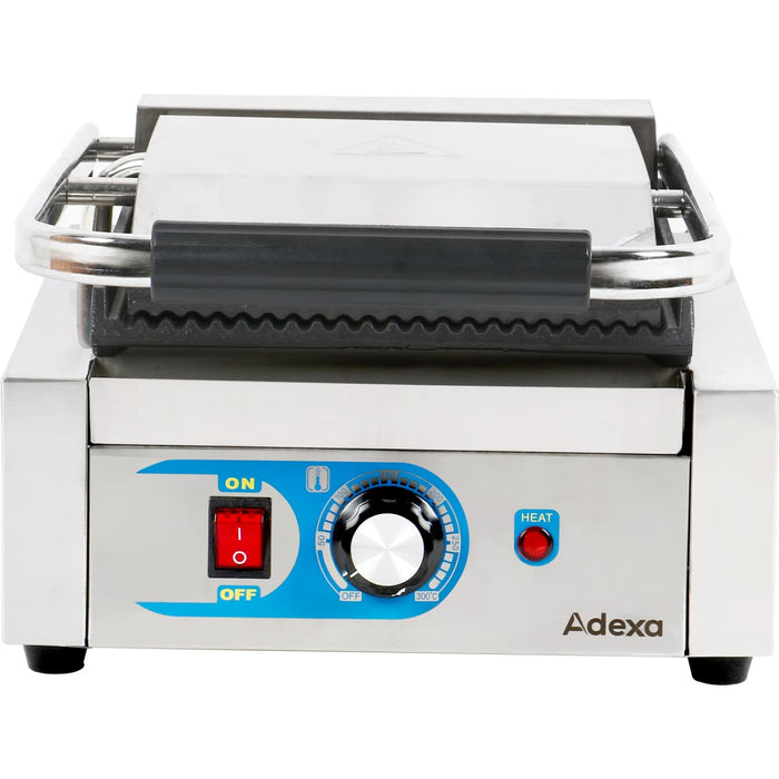 Heavy Duty Panini Contact grill Single Ribbed |  MLP811 Makfry