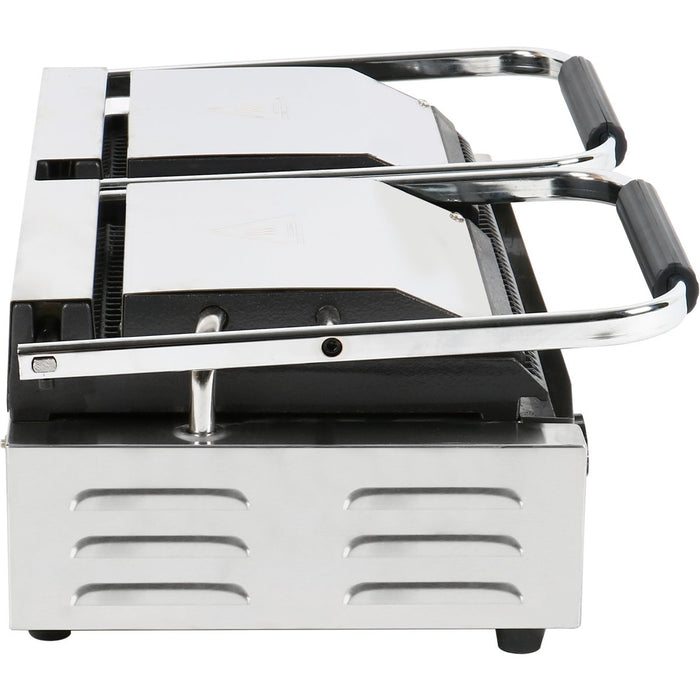 Heavy Duty Twin Panini Contact grill Dual Zone 3.6kW Ribbed |  MLP813