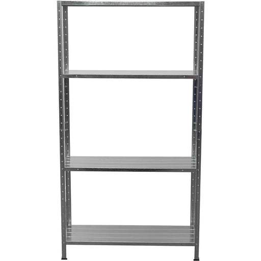 Commercial Galvanized Steel 4 Tier Shelving Unit 180kg Loading Capacity 900x300x1672mm |  MS43 Makfry