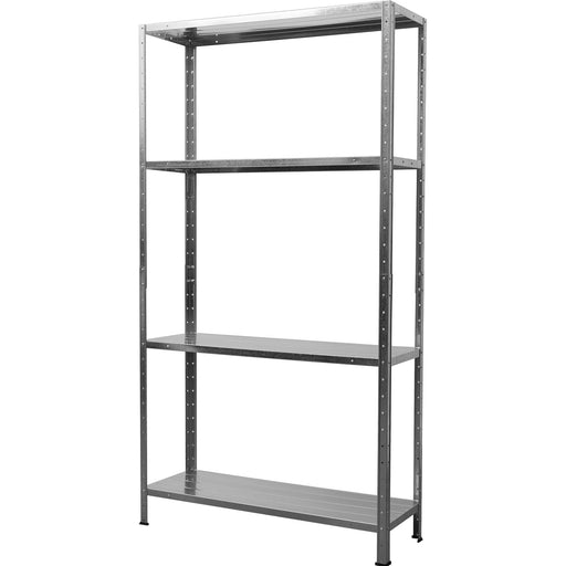 Commercial Galvanized Steel 4 Tier Shelving Unit 180kg Loading Capacity 900x300x1672mm |  MS43 Makfry