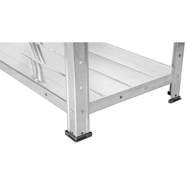 Commercial Galvanized Steel 4 Tier Shelving Unit 180kg Loading Capacity 900x300x1672mm |  MS43 Makfry
