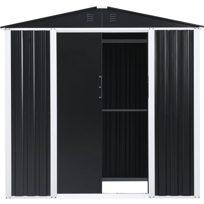 Metal Shed With Sliding Door &Amp; Zinc Frame Width 1950mm Depth 1230mm | Msa01 Makfry