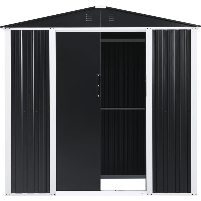B GRADE Metal Shed with Sliding door & Zinc Frame Width 1950mm Depth 1230mm  |  MSA01 B GRADE Makfry