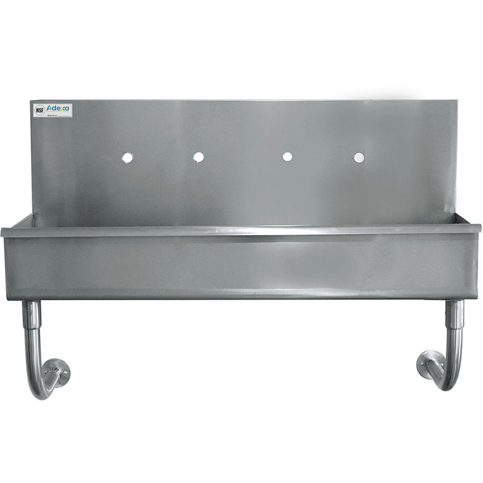 Multi Station Hand Sink For 2 Faucets Back Splash Stainless Steel | Mshs1748 Makfry