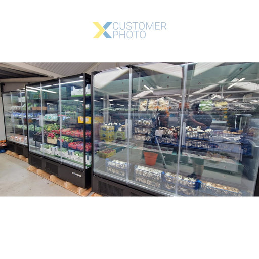 Commercial Triple Door Display Merchandiser Fridge 1147 Litres Black | Multi155 Glass Makfry