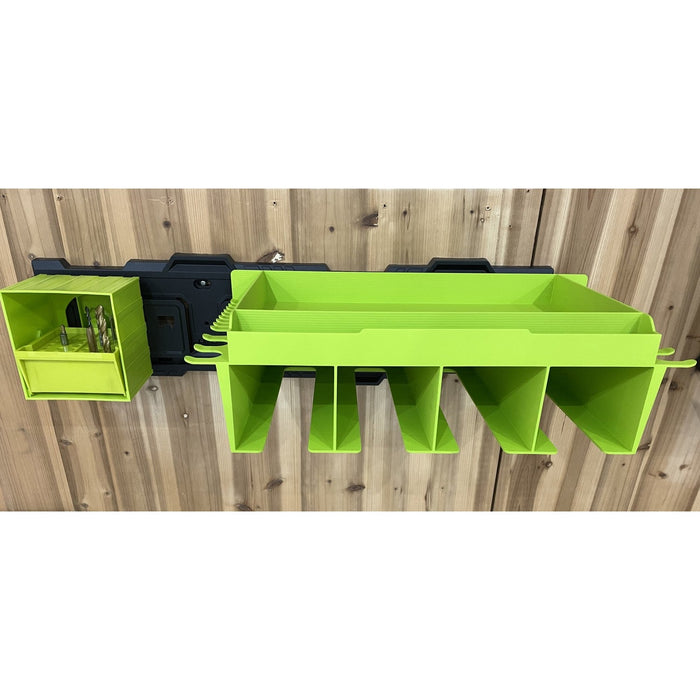 Modular Heavy Duty Wall-Mounted Tool Storage Set 1 x Pegboard 1 x Power Tool Shelf 1 x Tilt Bit Holder 68kg (150lbs) Capacity |  MW2302P Makfry