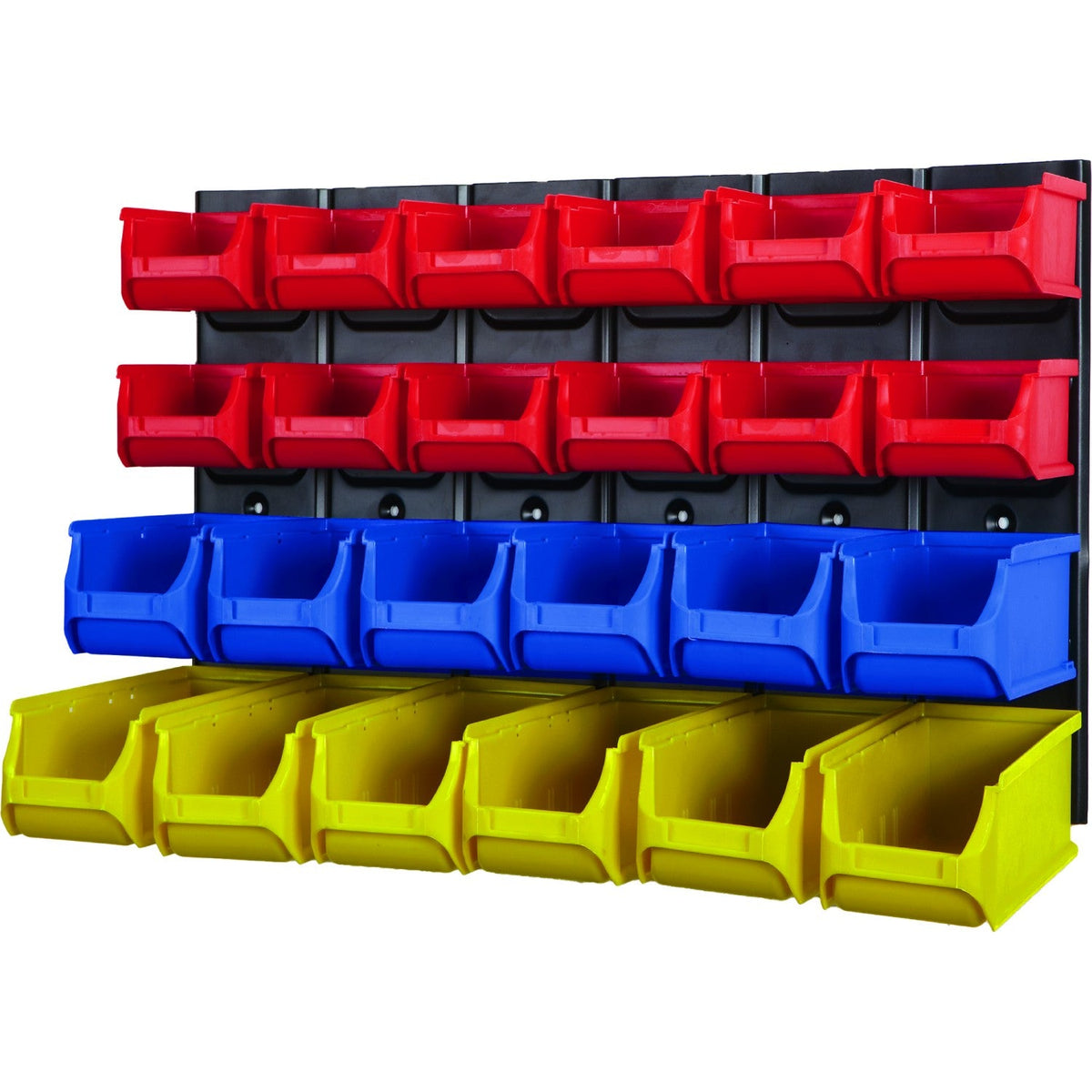 Professional Wall Mounted 4-Tier Bin Rack with 22 Plastic Storage Bins ...