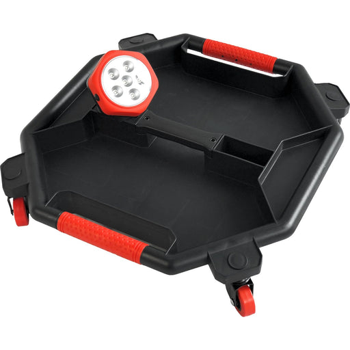 Mobile Rolling Mechanic Tray with Magnetic Worklight Mount and 4 Swivel Casters 480x465x90mm |  MW903N Makfry