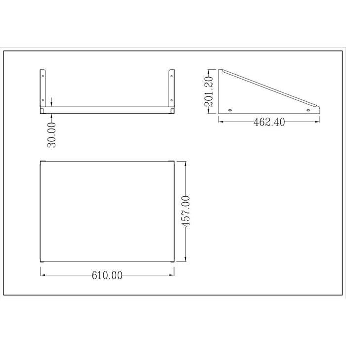 Microwave Shelf Stainless steel 450x600mm |  MWS1824 Makfry