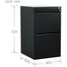 Professional Filing Cabinet 2 drawer 460x620x720mm Black |  MXDC1BLACK Makfry