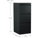 Professional Filing Cabinet 3 drawer 460x620x1025mm Black |  MXDC2BLACK Makfry