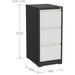 Professional Filing Cabinet 3 drawer 460x620x1025mm Dark Grey & White |  MXDC2DARKGREY Makfry