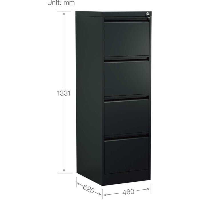 B GRADE Professional Filing Cabinet 4 drawer 460x620x1330mm Black |  MXDC3BLACK B GRADE