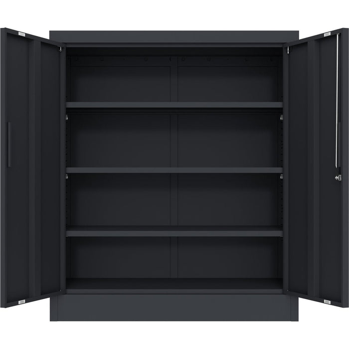 Professional Metal Storage Cabinet 2 doors 900x400x1200mm Lock 3 adjustable shelves Black |  MXFC13BLACK Makfry