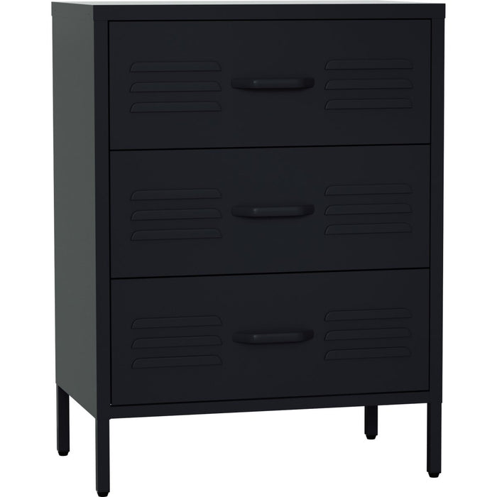 Metal Storage Cabinet 3 Drawers 600x380x800mm Black |  MXHDC001BLACK