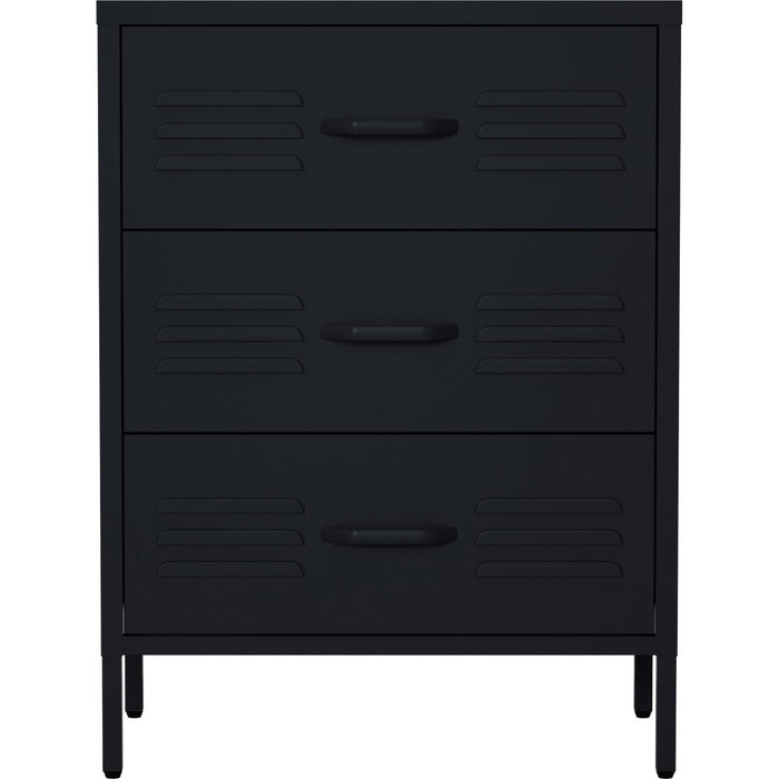 Metal Storage Cabinet 3 Drawers 600x380x800mm Black |  MXHDC001BLACK