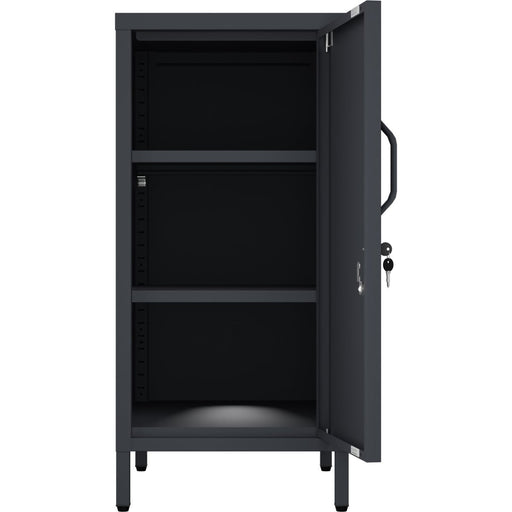 Professional Metal Storage Cabinet Single Door 400x380x1000mm 2 adjustable shelves Black |  MXHSC001BLACK Makfry