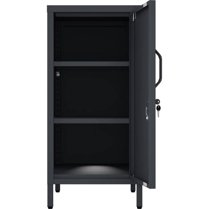 Professional Metal Storage Cabinet Single Door 400x380x1000mm 2 adjustable shelves Black |  MXHSC001BLACK Makfry