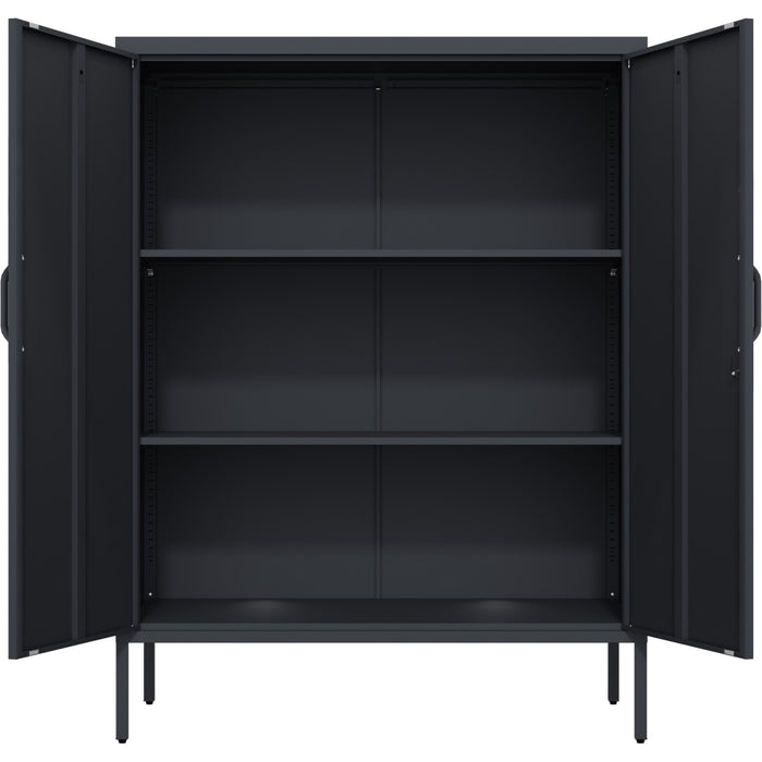 B GRADE Professional Metal Storage Cabinet 2 doors 800x380x1000mm 2 adjustable shelves Black |  MXHSC002BLACK B GRADE