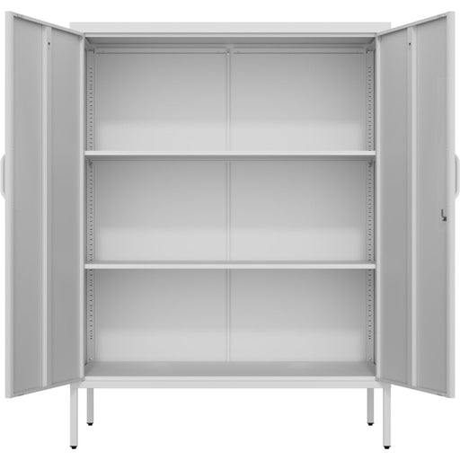 Professional Metal Storage Cabinet 2 doors 800x380x1000mm 2 adjustable shelves White |  MXHSC002WHITE Makfry