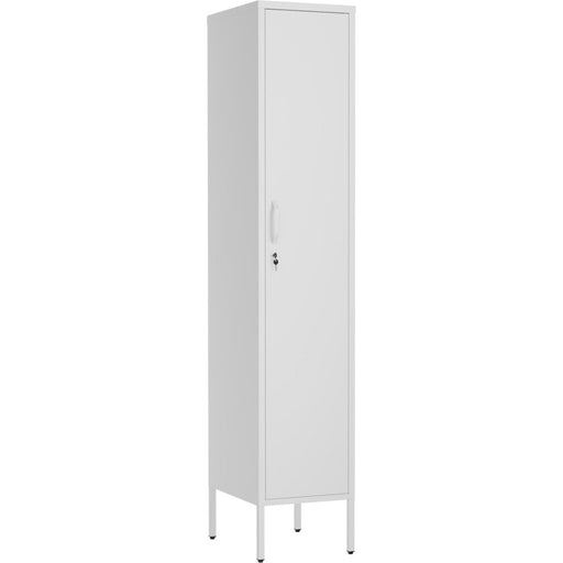 Professional Metal Storage Cabinet 1 Door 350x460x1830mm 3 adjustable shelves White |  MXHSC003WHITE Makfry