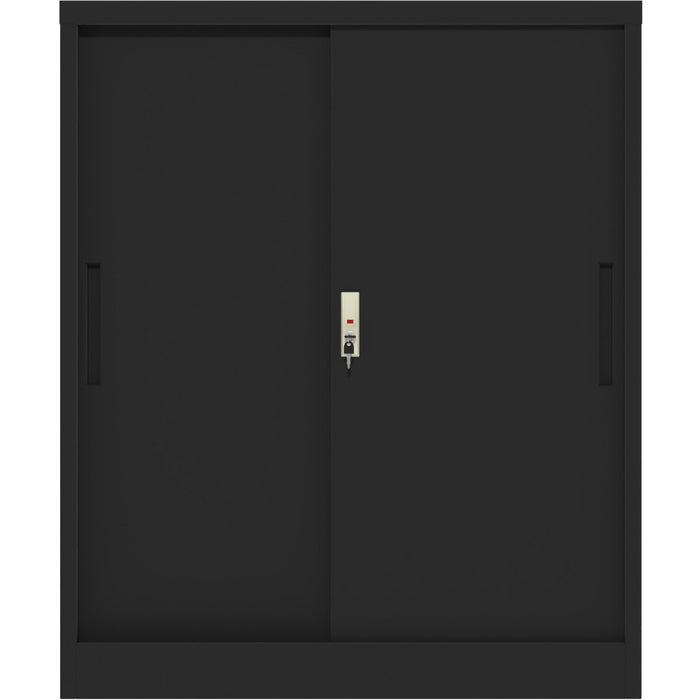 Professional Metal Storage Cabinet 2 sliding doors 800x400x1000mm Lock 2 adjustable shelves Black |  MXHSC005BLACK